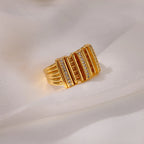 Striped Zircon Ring