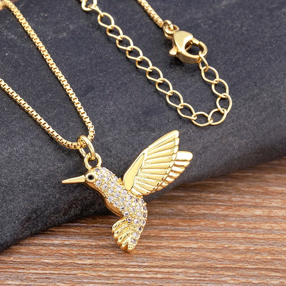 Gold Hummingbird Necklace