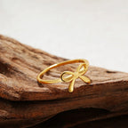 Miniature Gold Bow Ring