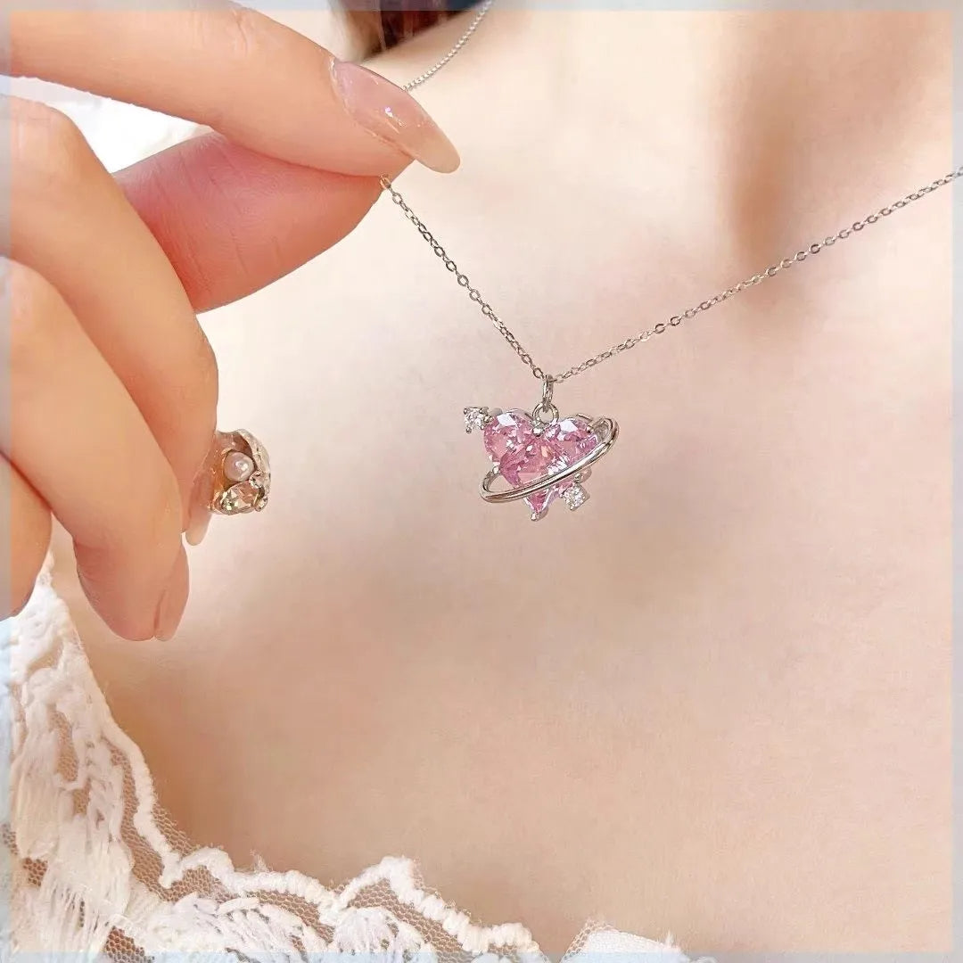 Planet Heart Arrow Necklace