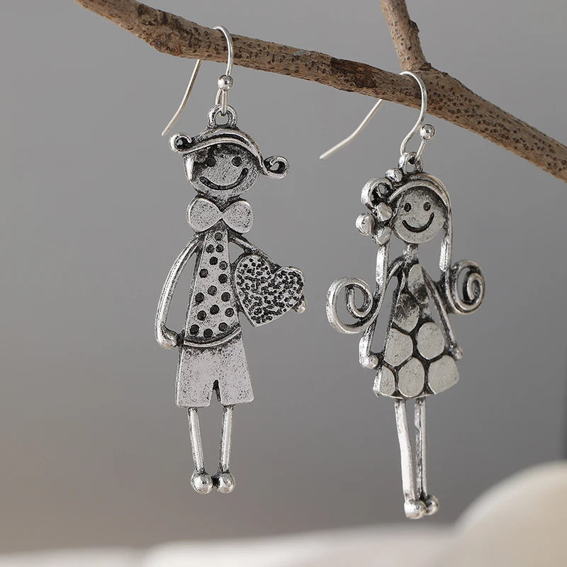 Retro Minimal Couple Earrings