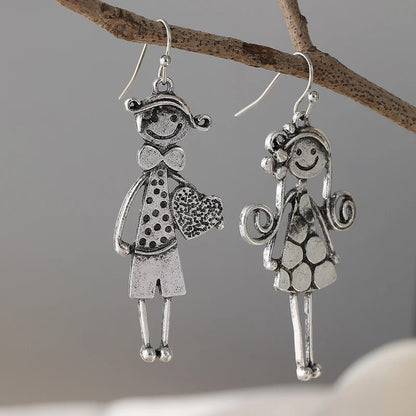 Retro Minimal Couple Earrings