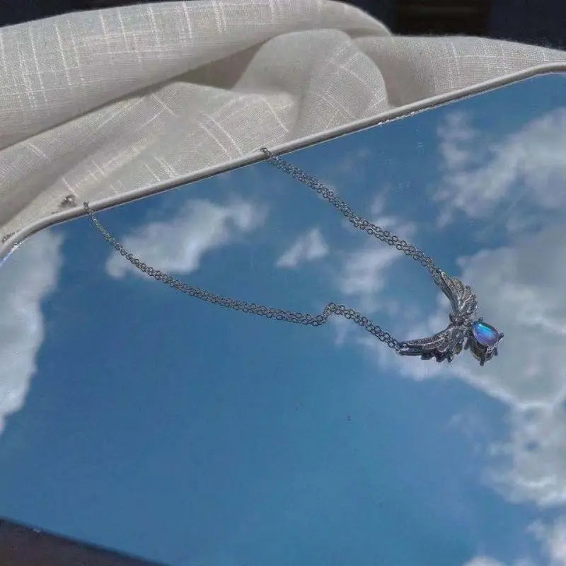 Opal Angel Wings Necklace