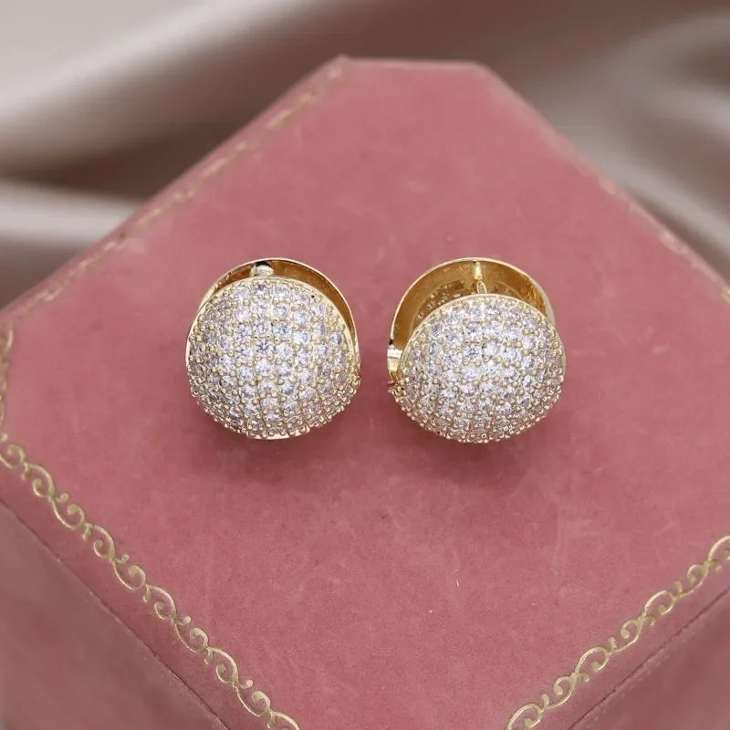 Round Zircon Earrings
