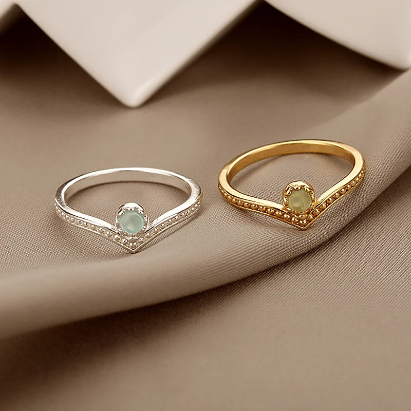 Waterdrop Opal Crown Ring