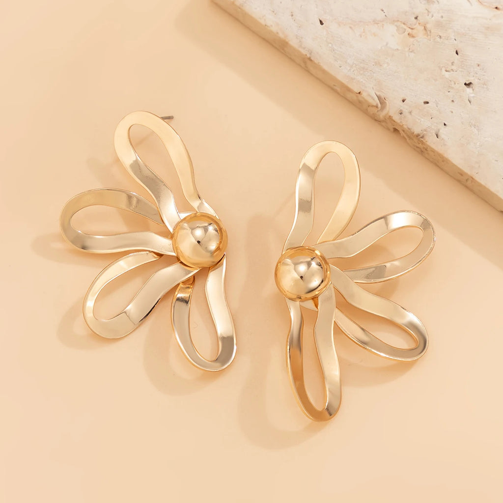 Hollow Flowers Stud Earrings