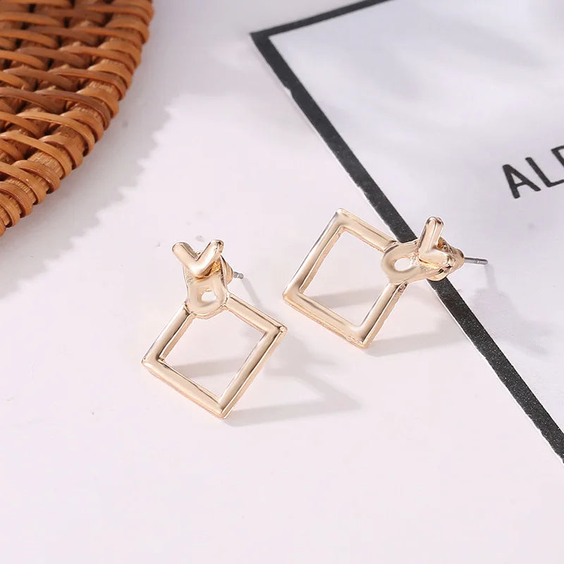 Geometric Square Stud Earrings