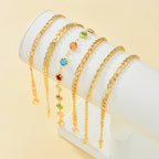 6 PCS Layered Chain Anklet Set