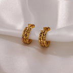 Trilayer Geometric Earrings