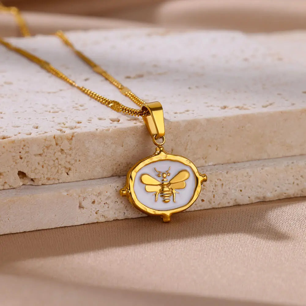 Oval Bee Necklace