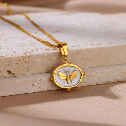 Oval Bee Necklace