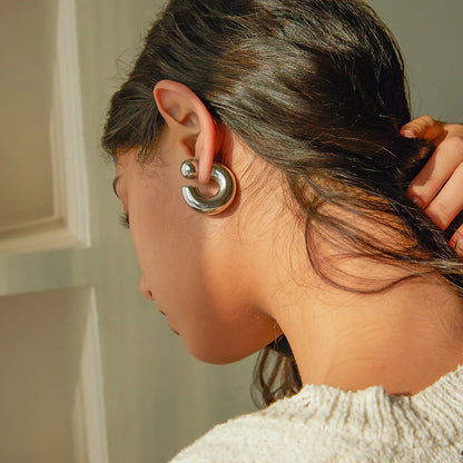 C-Shaped Hoop Earrings