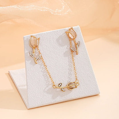 3 PCS Gold Tulip Flower Jewelry Set