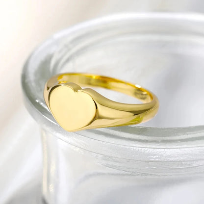 Minimal Couple Heart Ring