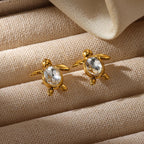 Crystal Turtle Stud Earrings