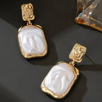 Square Pleated Drop Earrings