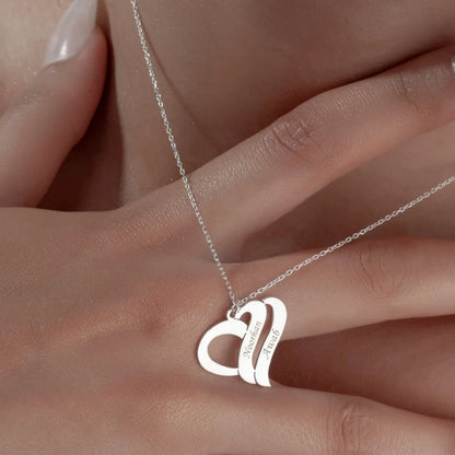 Personalized Double Name Heart Necklace