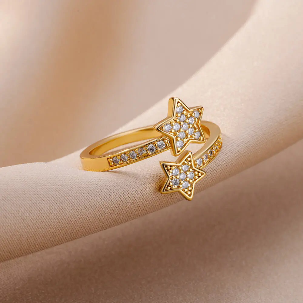 Zircon Double Star Ring