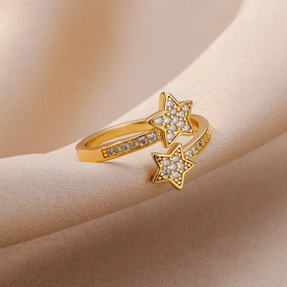 Zircon Double Star Ring