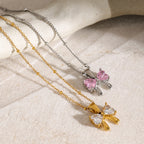 Zirconia Bow Necklace