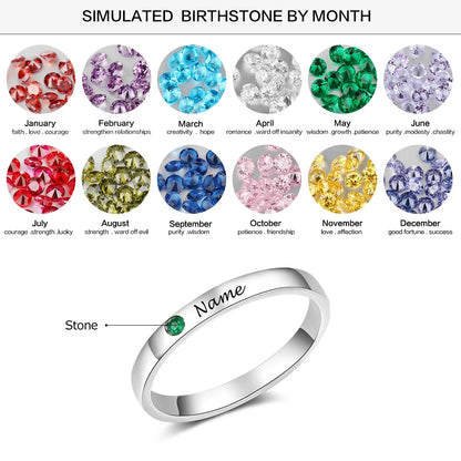 Personalized Birthstone Name Ring