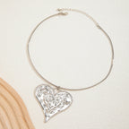 Exaggerated Big Heart Choker Necklace