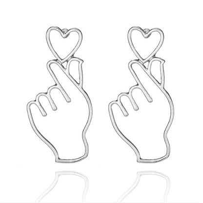 Creative Handheld Heart Earrings