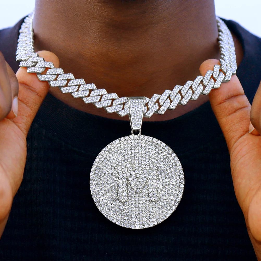 Round Initials Cuban Necklace