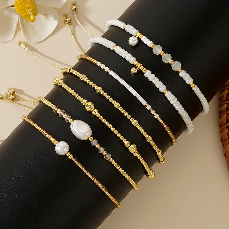 7 PCS Beaded Bracelet Set