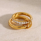 White Inlaid Zirconia Ring