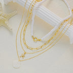 4 PCS Starfish & Shell Layered Necklace Set