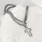 Double Chain Cross Bracelet