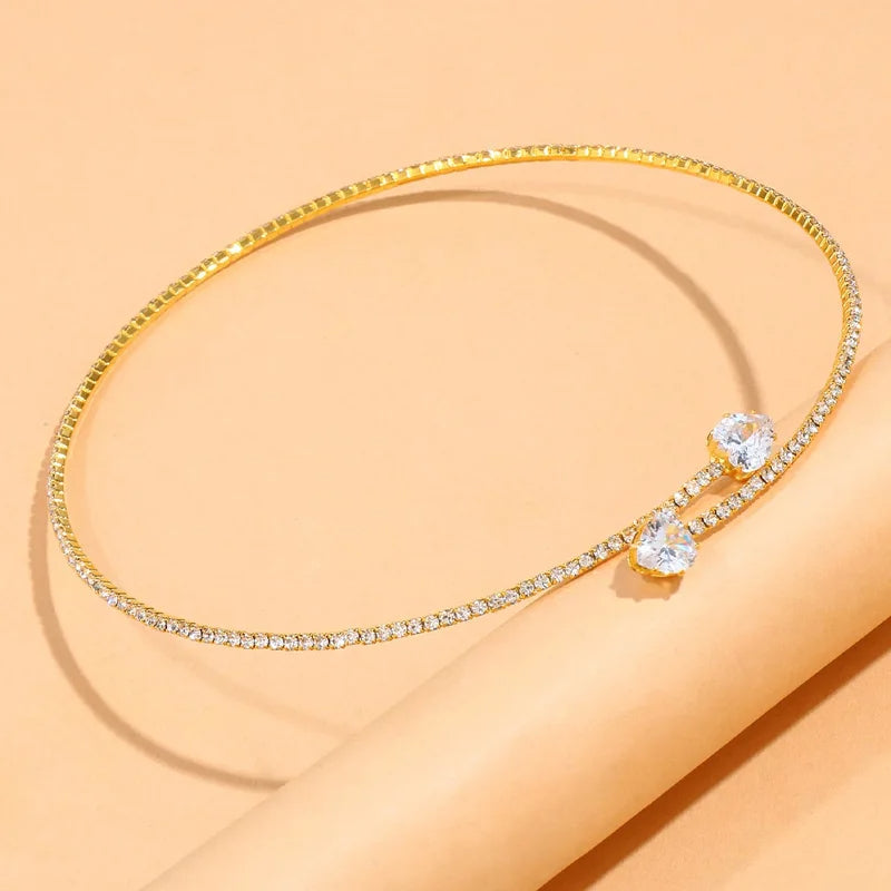 Rhinestone Heart Necklace