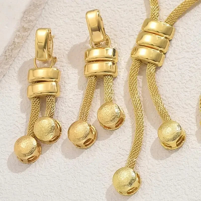 3 PCS Textured Drop Jewelry Set