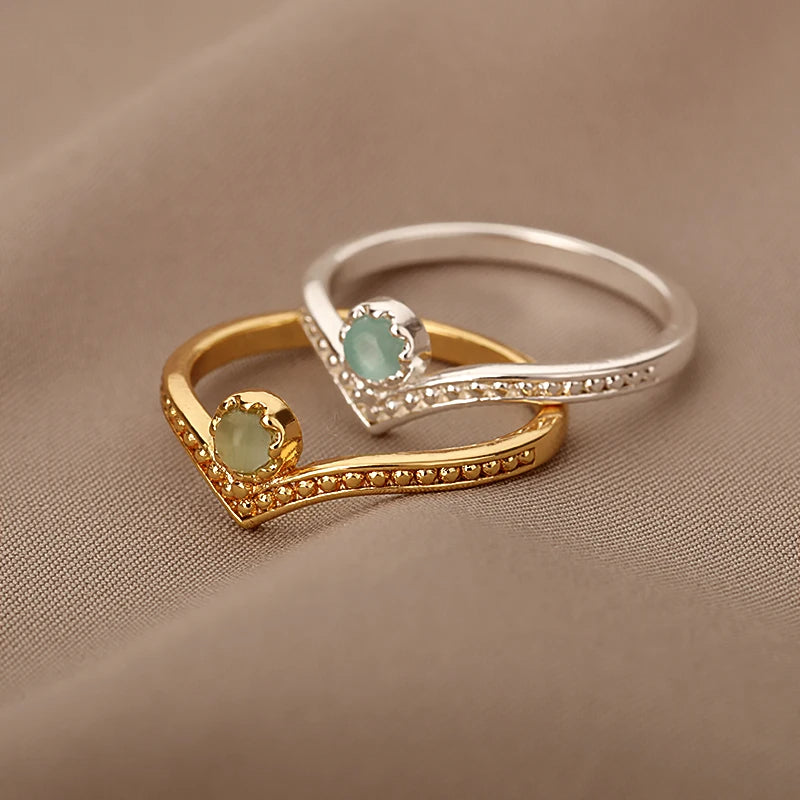 Waterdrop Opal Crown Ring