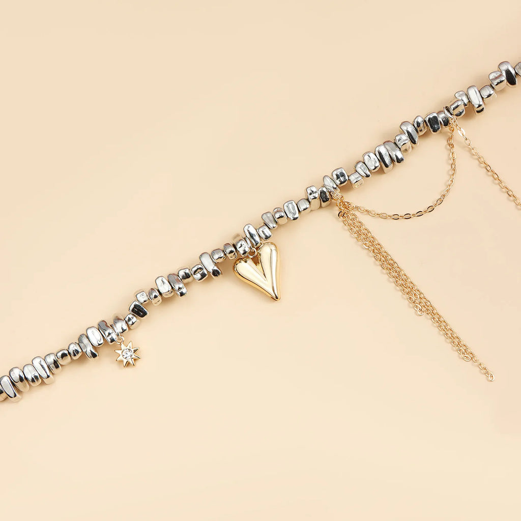 Irregular Beaded Love Necklace
