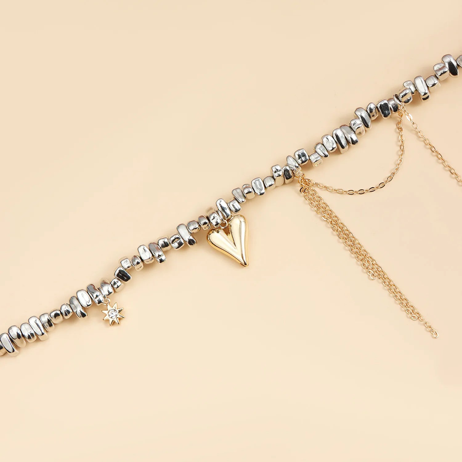 Irregular Beaded Love Necklace