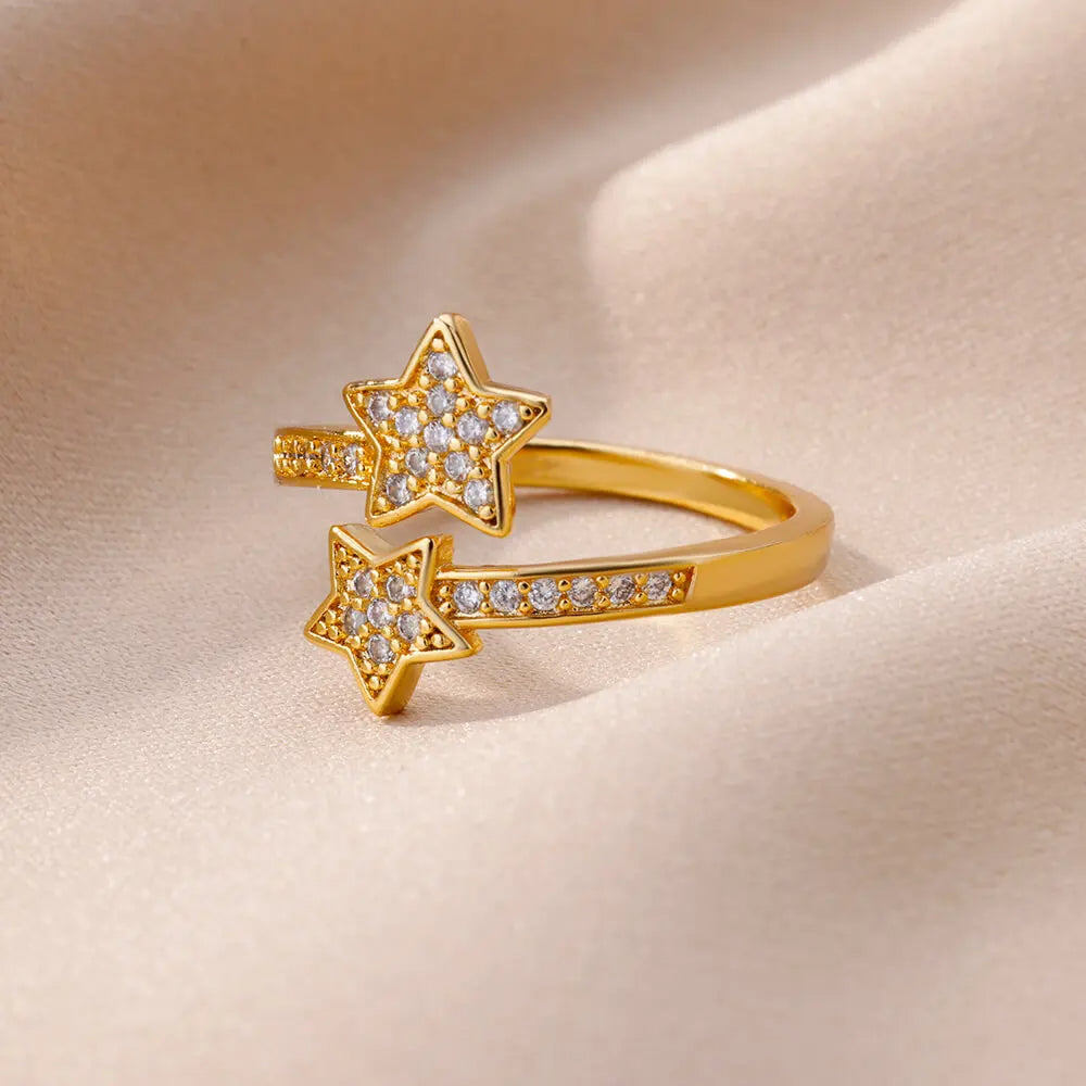 Zircon Double Star Ring