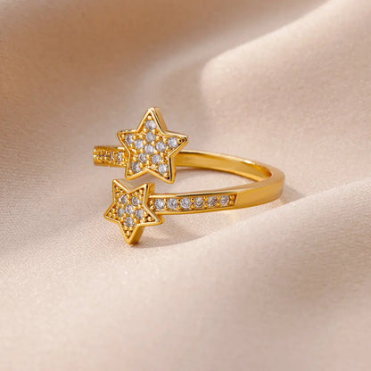 Zircon Double Star Ring