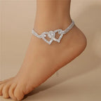 Double Heart Ankle Bracelet