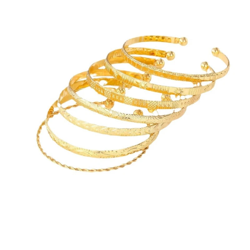 7 PCS Adjustable Textured Cuff Stack