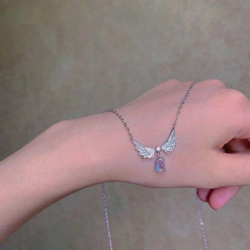 Opal Angel Wings Necklace