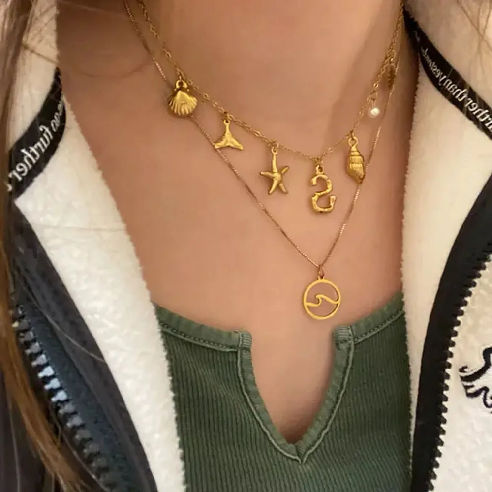 Seashell Initial Necklace