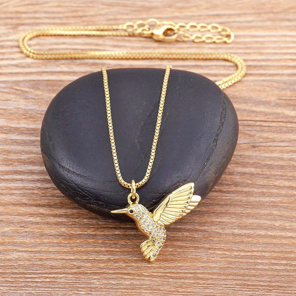 Gold Hummingbird Necklace