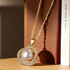 4 PCS Pearl Geometric Necklace, Earrings & Ring Set