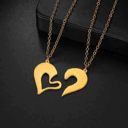 Engraved Name Couple Heart Necklace