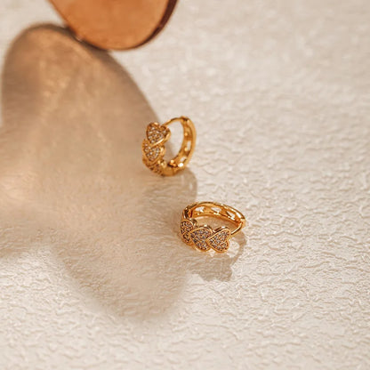 Triple Heart Hoop Earrings