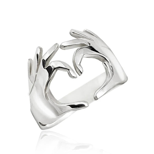 Double Hand Heart Ring