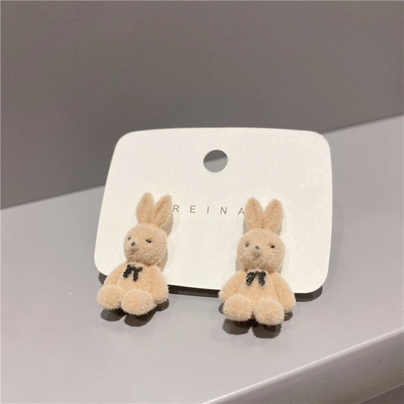 Plush Rabbit Stud Earrings