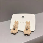 Plush Rabbit Stud Earrings